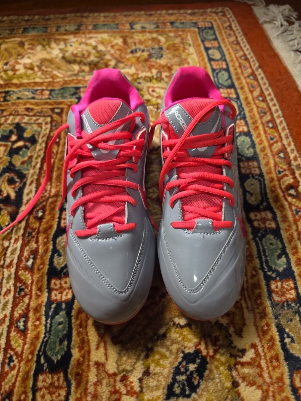 Nike Women's Speedlax 4 Lacrosse Cleats Gray Pink Stealth Flash 616300-006 Size